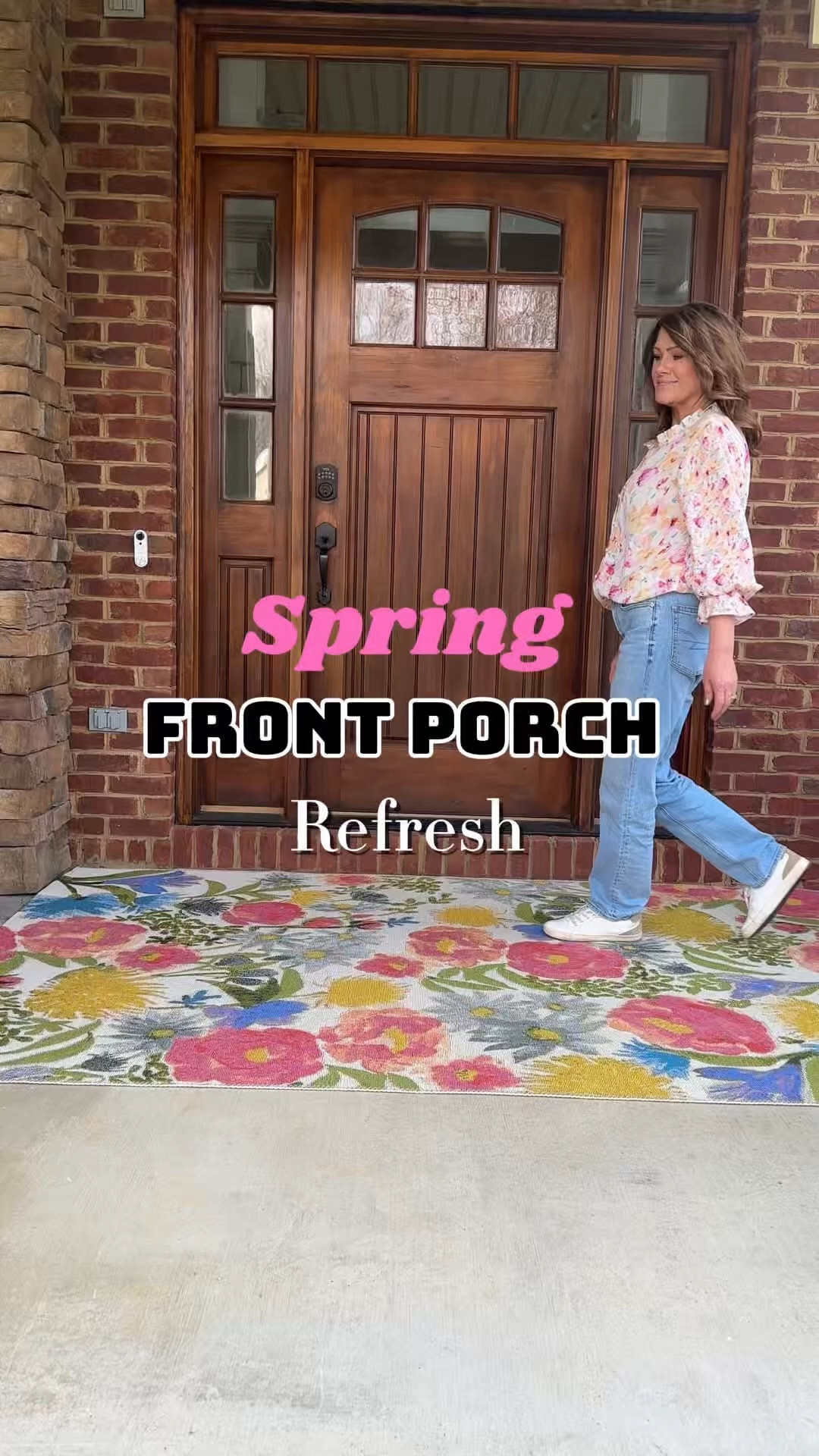 Spring front porch refresh. Porch decor for spring. #porch #spring #decor #rug 

#LTKHome #LTKSeasonal