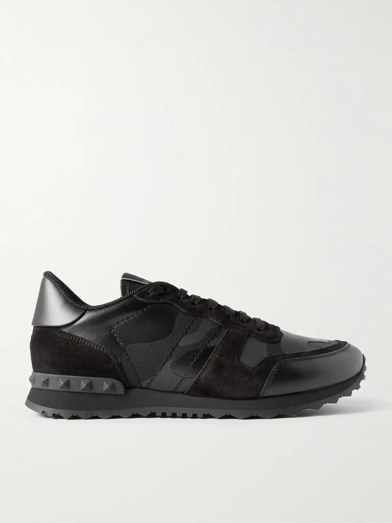 Valentino Garavani Rockrunner Suede, Leather and Mesh Sneakers | Mr Porter (US & CA)