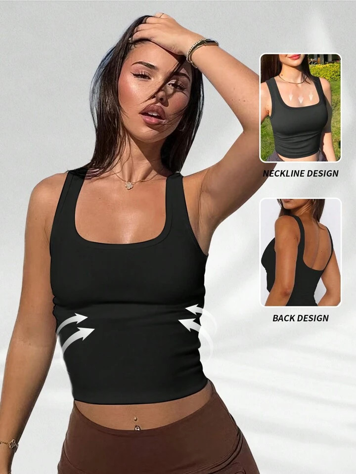 Aaseow Ladies' Solid Color Tank Top | SHEIN USA | SHEIN