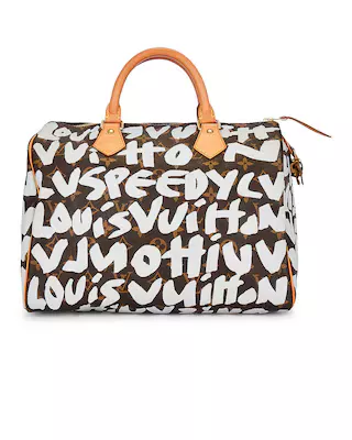 FWRD Renew Louis Vuitton Monogram Graffiti Speedy Bag in Brown
