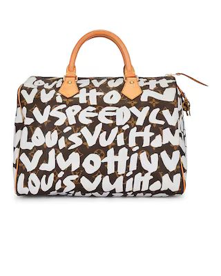 FWRD Renew Louis Vuitton Monogram Graffiti Speedy Bag in Brown | FWRD | FWRD 