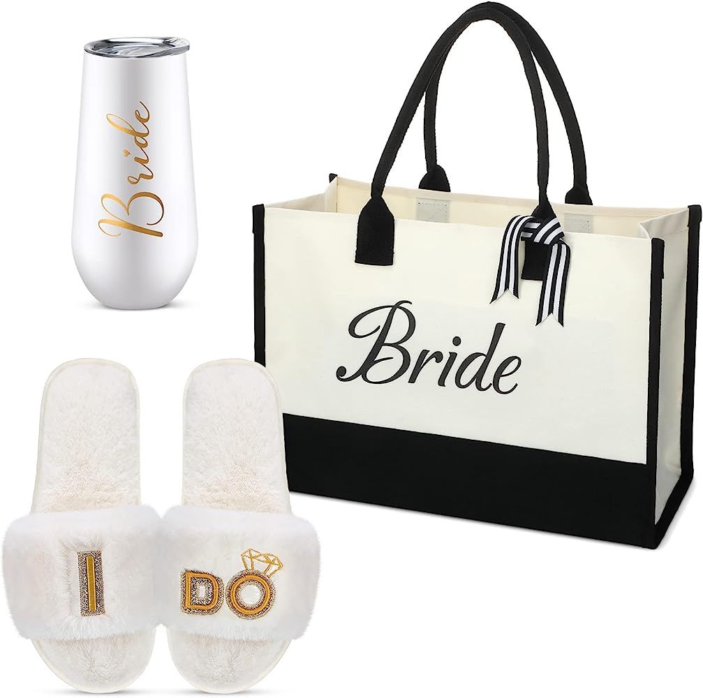 Karenhi 3 Pcs Bride to Be Gifts Set, Include Bride Tumbler Champagne Flutes Wifey Tumbler, Bride ... | Amazon (US)