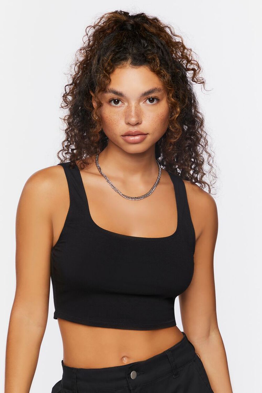 Cotton-Blend Cropped Tank Top | Forever 21 | Forever 21 (US)