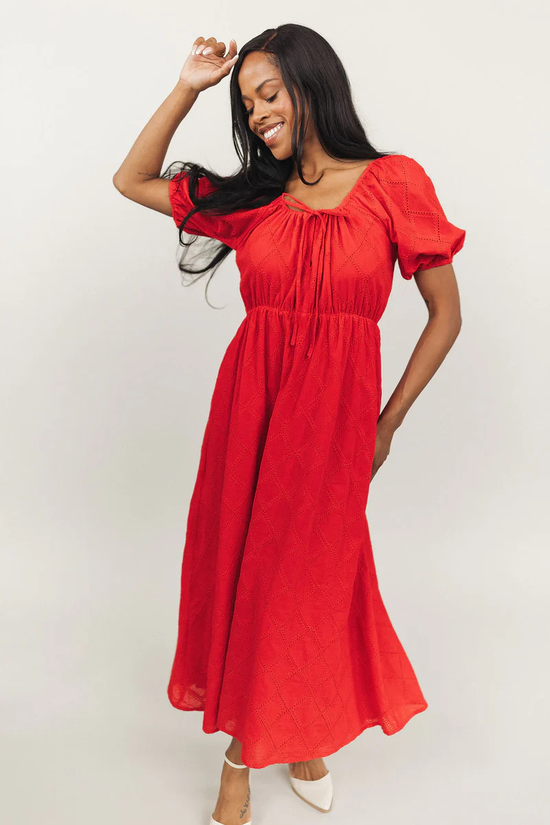 Lovely Lace Maxi in Red | Henly