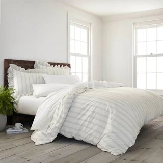 Porch & Den Fagode Organic Cotton Striped Duvet Cover Set (Queen/Full - Queen/Full) | Bed Bath & Beyond