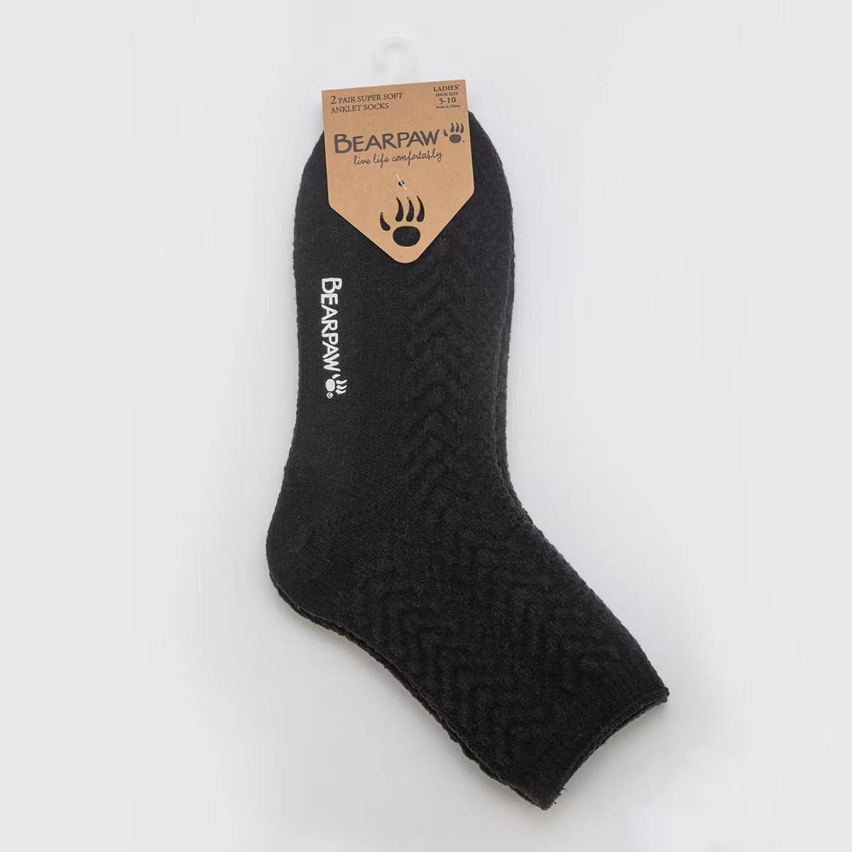 Bearpaw Women's Boot Anklet Cable Socks 2pk - Black | Target