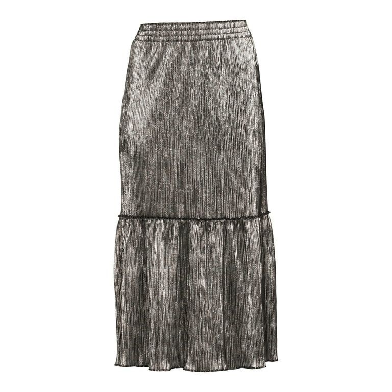 Time and Tru Plisse Midi Skirt | Walmart (US)