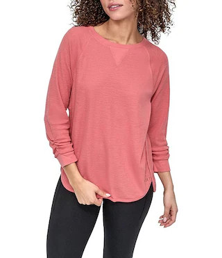 DKNY Sport by Donna Karan Mini Slub Waffle Knit Crew Neck 3/4 Ruched Sleeve Tee | Dillard's | Dillard's