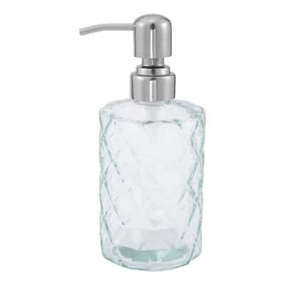 Unique Bargains Elegant Soap Pump Dispenser for Bathroom 11.15oz Clear Silver Tone 1 Pc | Target