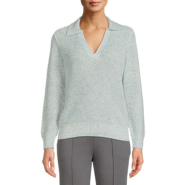 Time and Tru Women's Polo Sweater | Walmart (US)