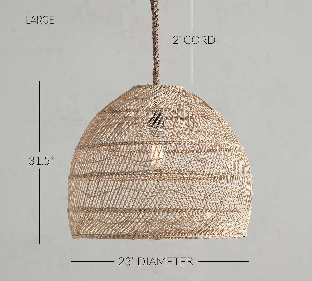 Flora Rattan Pendant, 23&amp;quot; Diameter | Pottery Barn (US)