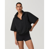 Vuori Retrograde Short Sleeve Half Zip Jacket | Black | Small | Vuori Clothing (US & Canada)