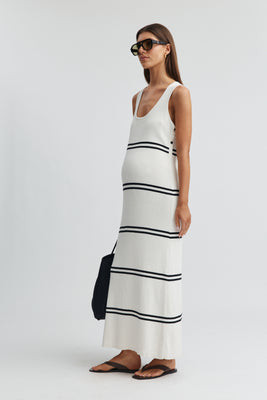 Resort Dress (Off White with Black Stripe) | Legoe Heritage Maternity APAC