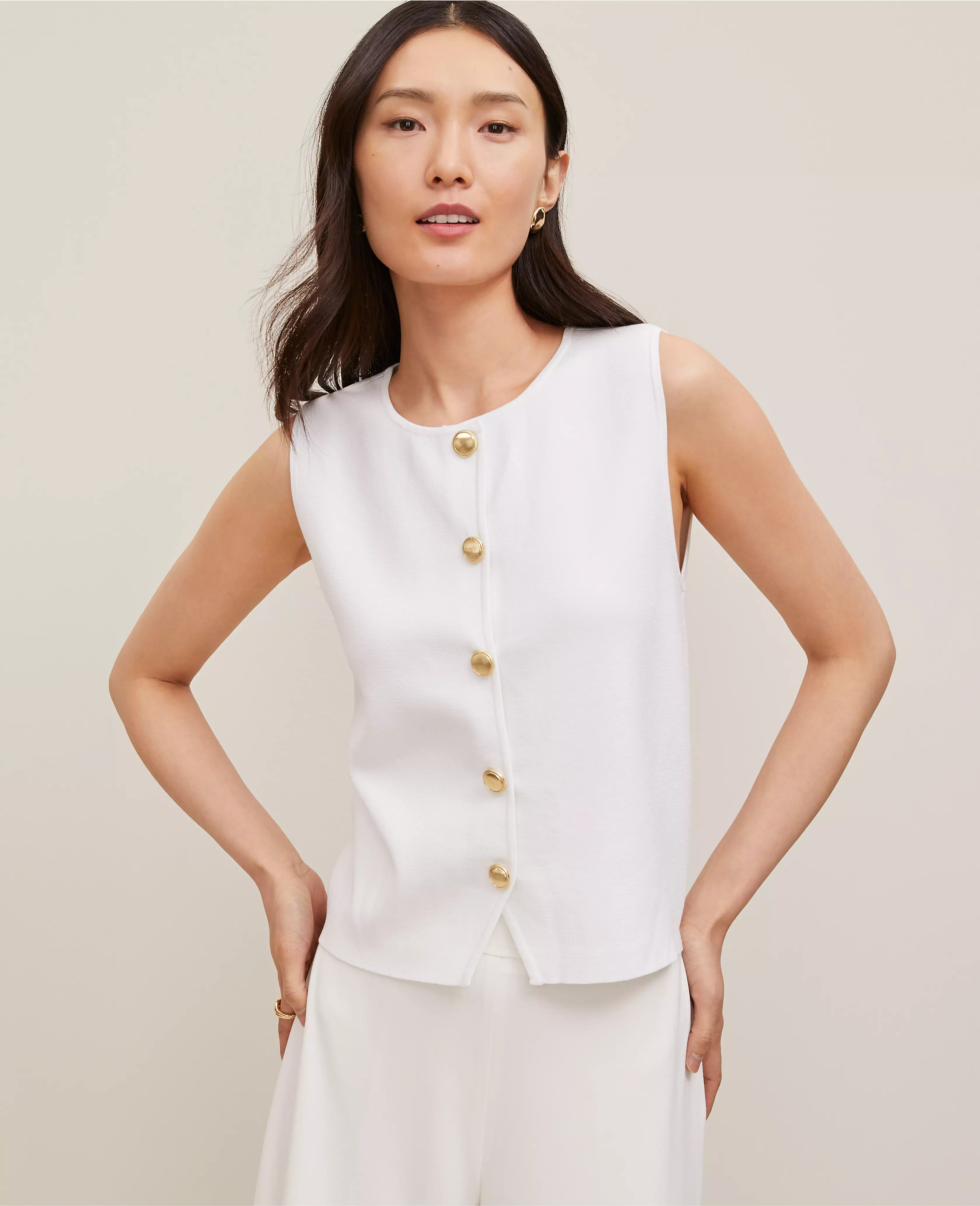 Crew Neck Sweater Vest | Ann Taylor
