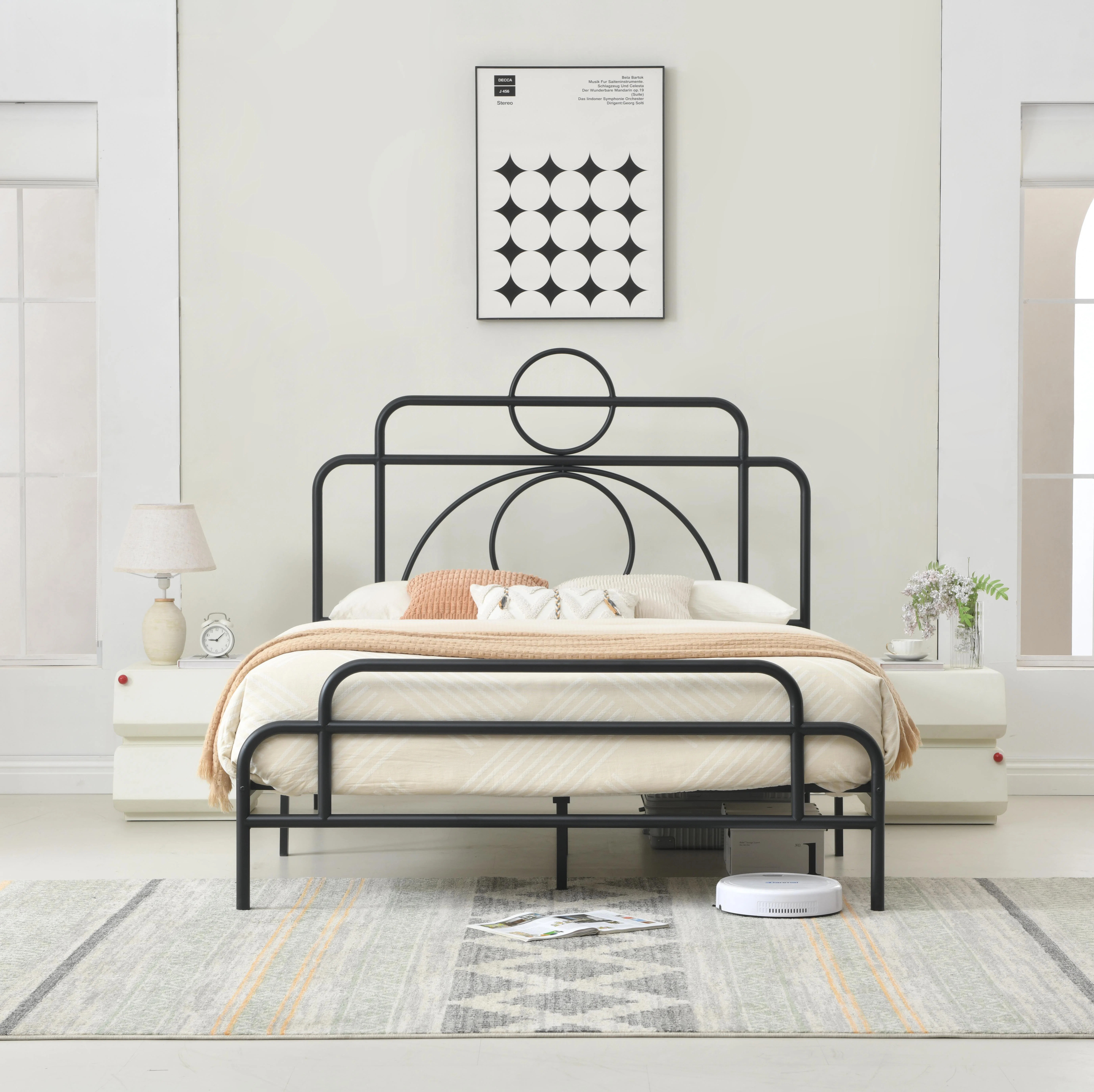 Metal Bed with Headboard and Footboard,No box Spring,Wooden Slat | Wayfair North America