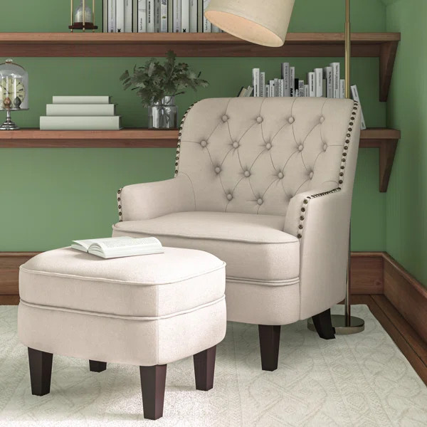 Elroy Wingback Chair and Ottoman | Wayfair North America