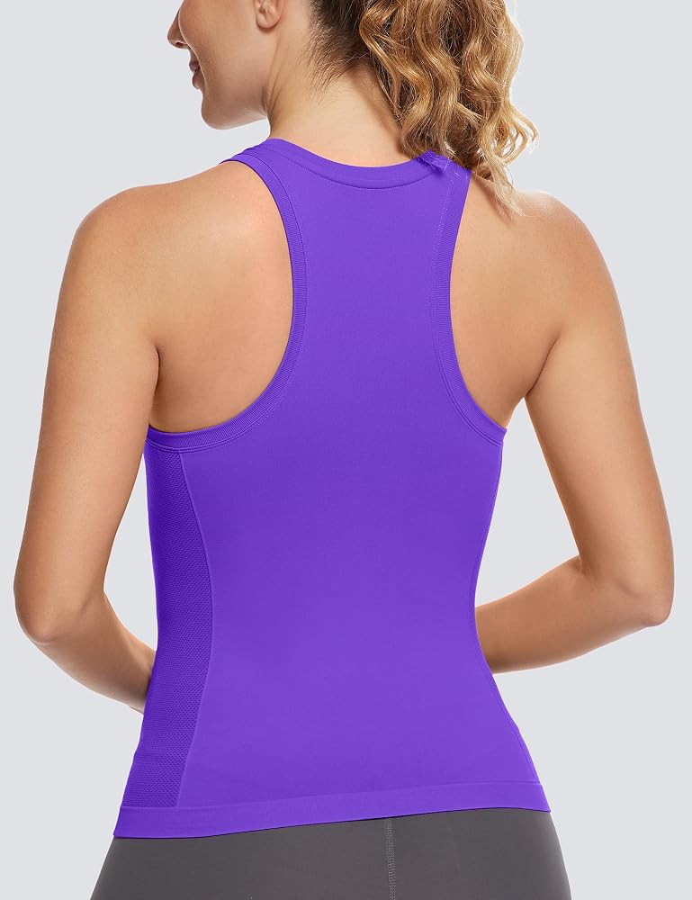 MathCat Workout Tops for Women Racerback Tank Tops Seamless Running Tank Tops Muscle Tank | Amazon (US)