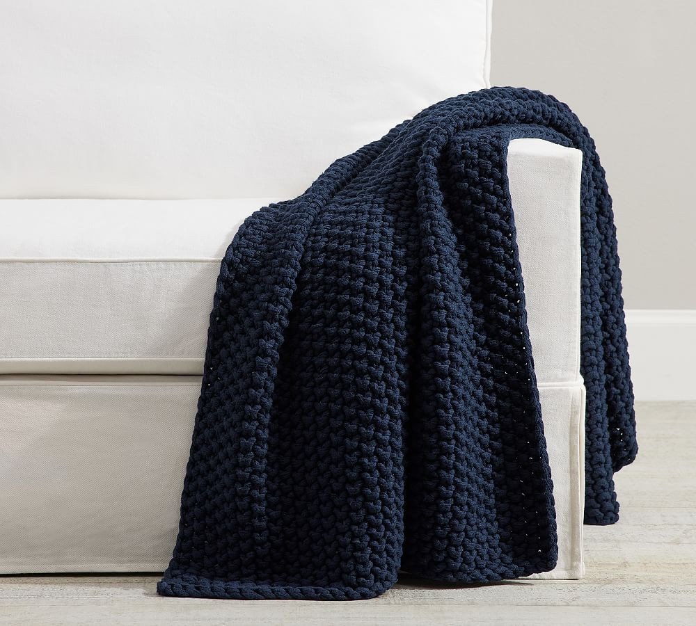 Bayside Seed Stitch Throw Blanket | Pottery Barn (US)