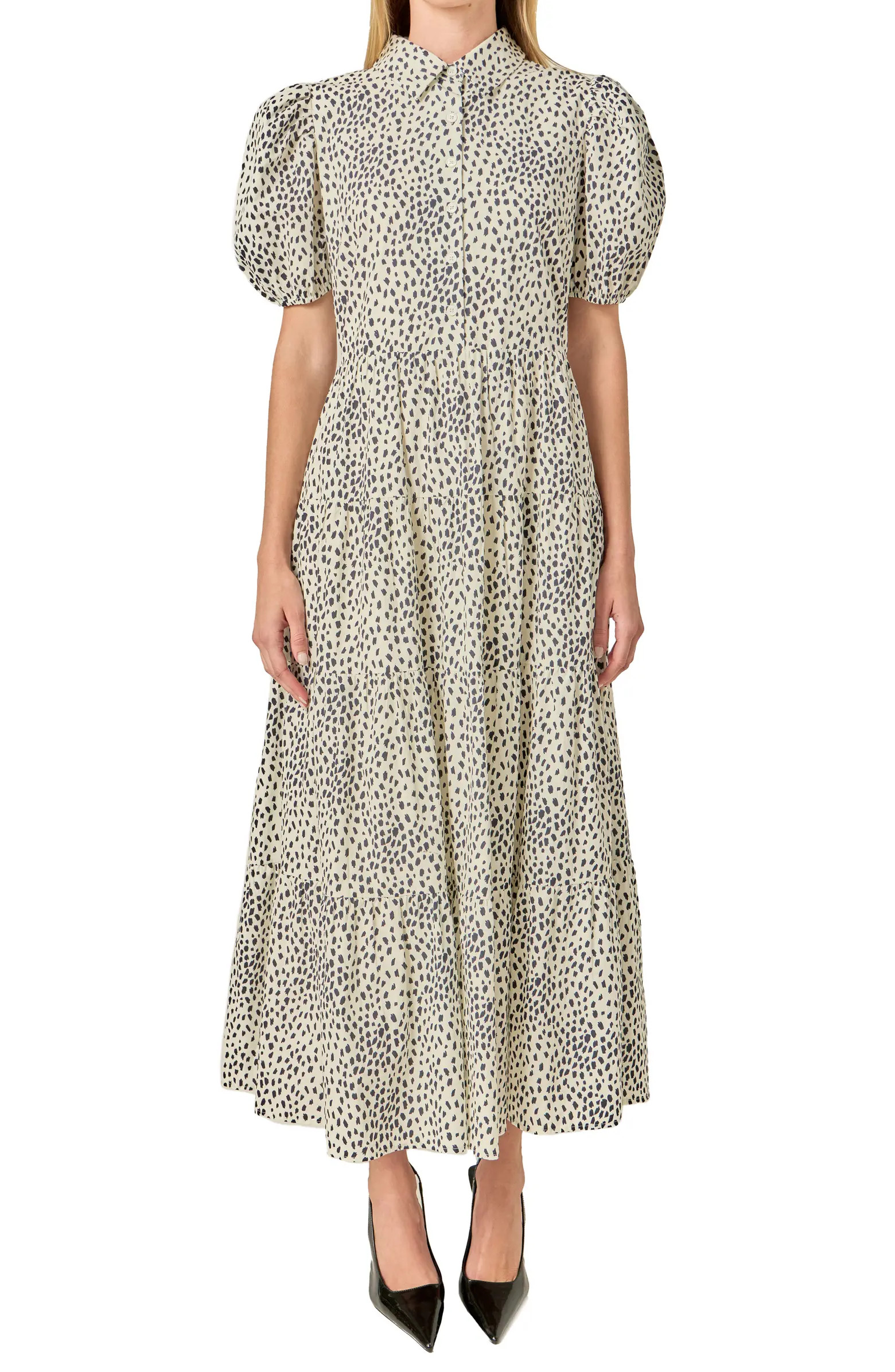 Print Puff Sleeve Maxi Dress | Nordstrom