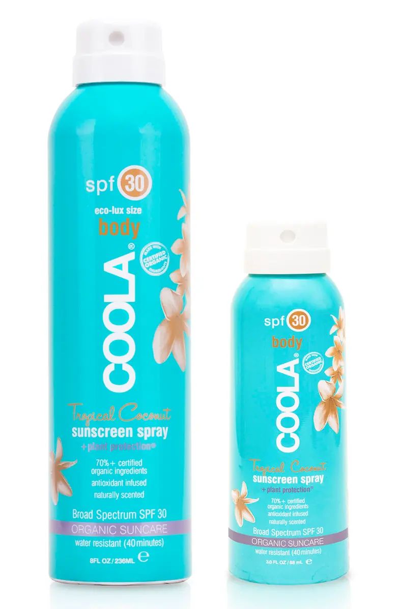 COOLA® Suncare Home & Away 2-Pack Tropical Coconut Body Sunscreen Spray SPF 30 ($56 Value) | Nordstrom