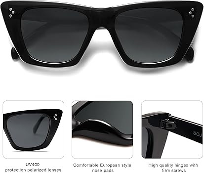 SOJOS Retro Trendy Cat Eye Polarized Sunglasses for Women Cute Stylish UV400 Sunnies SJ2199 | Amazon (US)