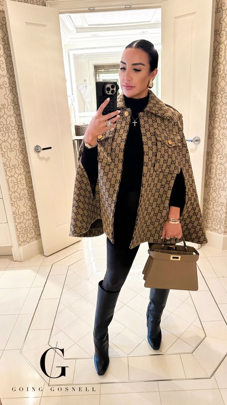 Here is a better view of this look! 

🏷️ Gucci Cape Spanx Leggings Steve Madden Boots

#LTKitbag #LTKSeasonal #LTKshoecrush