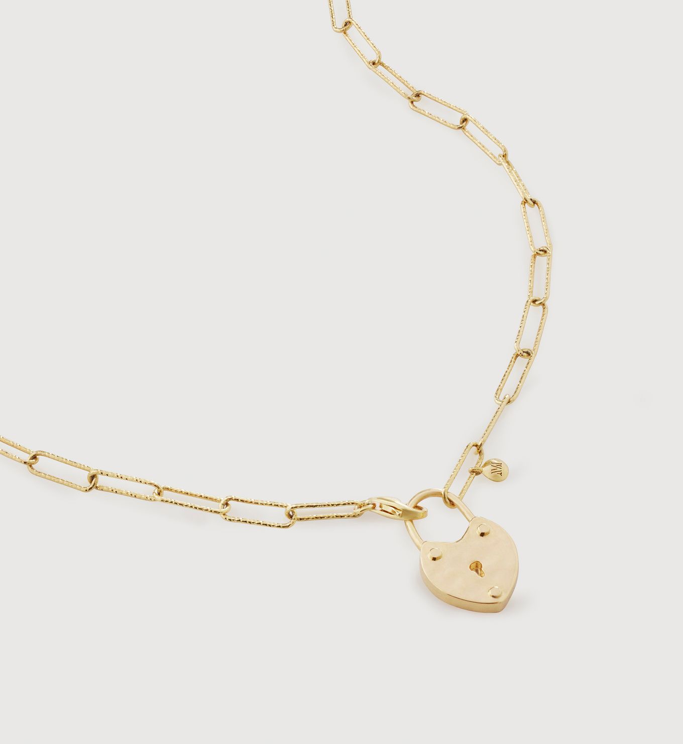Alta Textured Padlock Heart Chain Necklace | Monica Vinader (Global)
