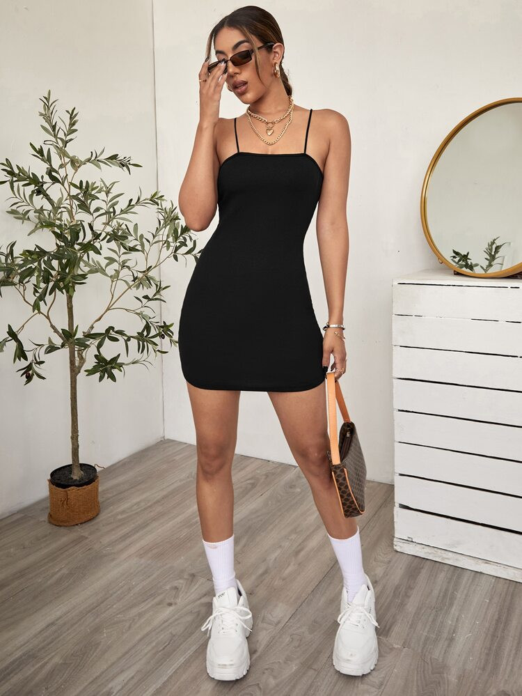 Solid Mini Bodycon Dress | SHEIN