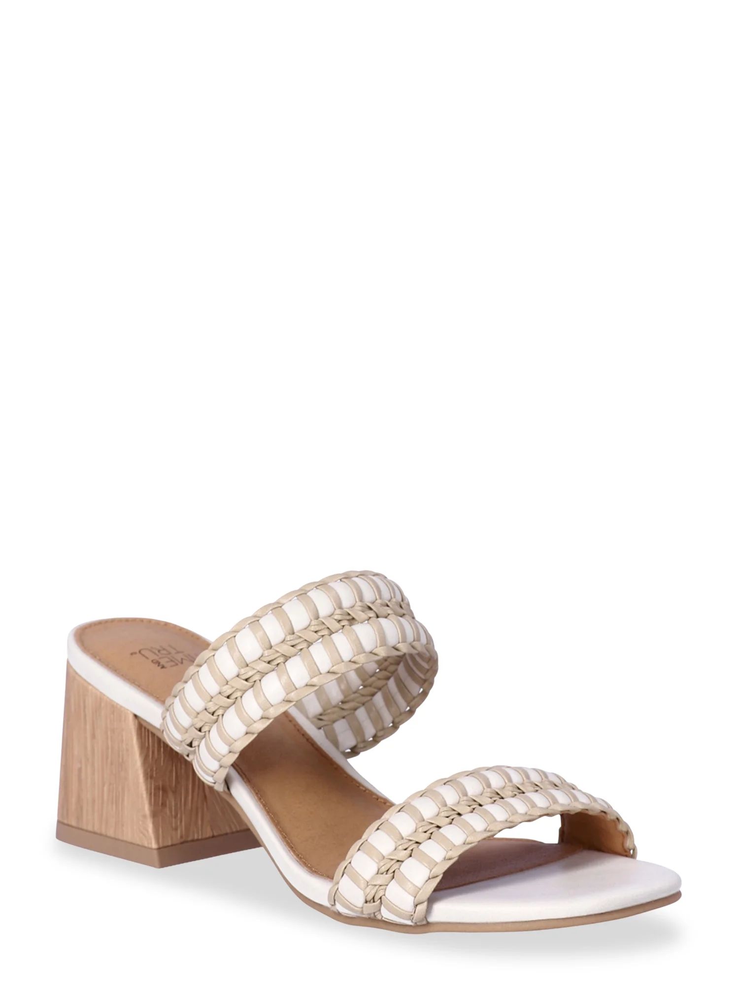 Time and Tru Women's Woven Double Band Sandals | Walmart (US)