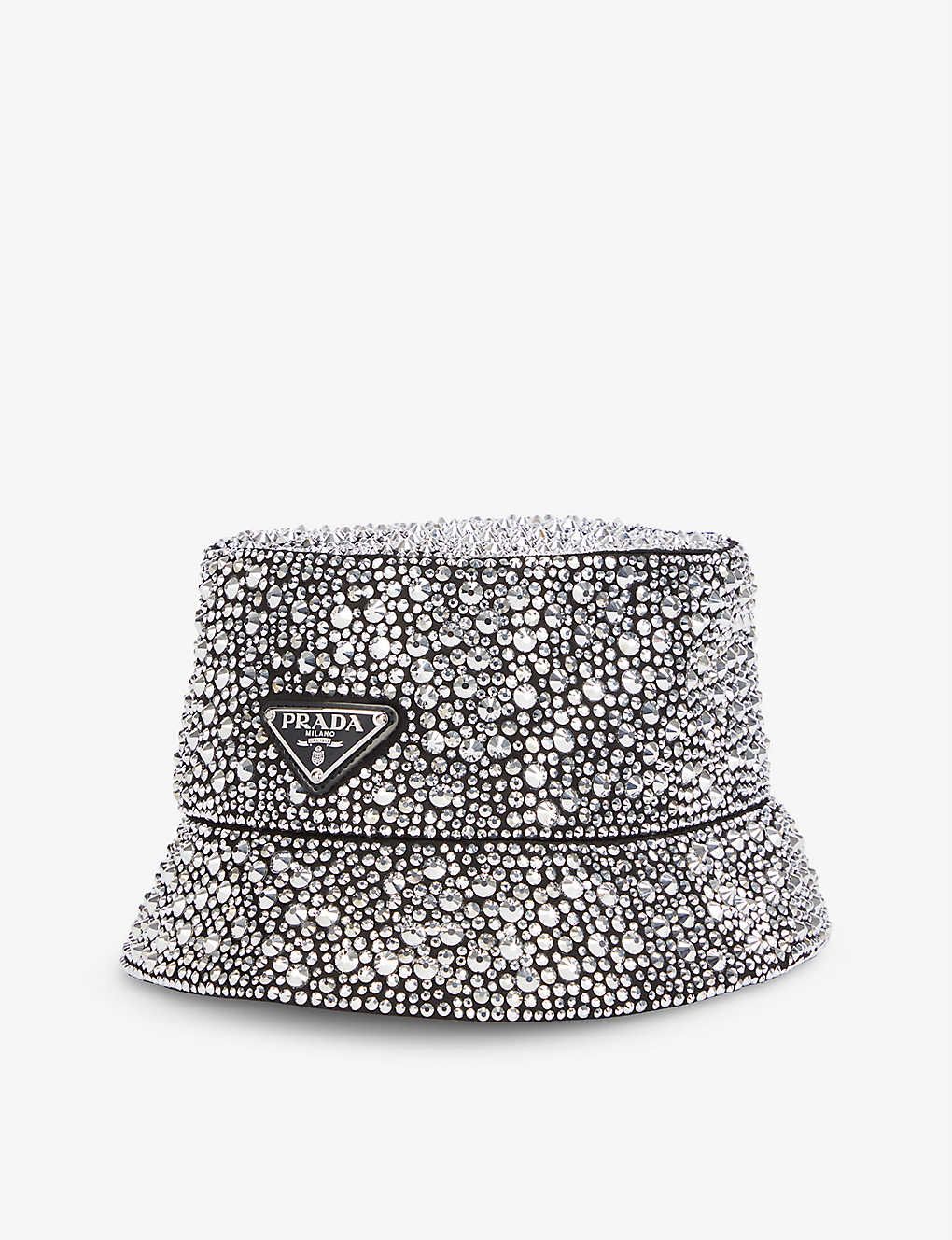 Crystal-embellished silk-blend bucket hat | Selfridges
