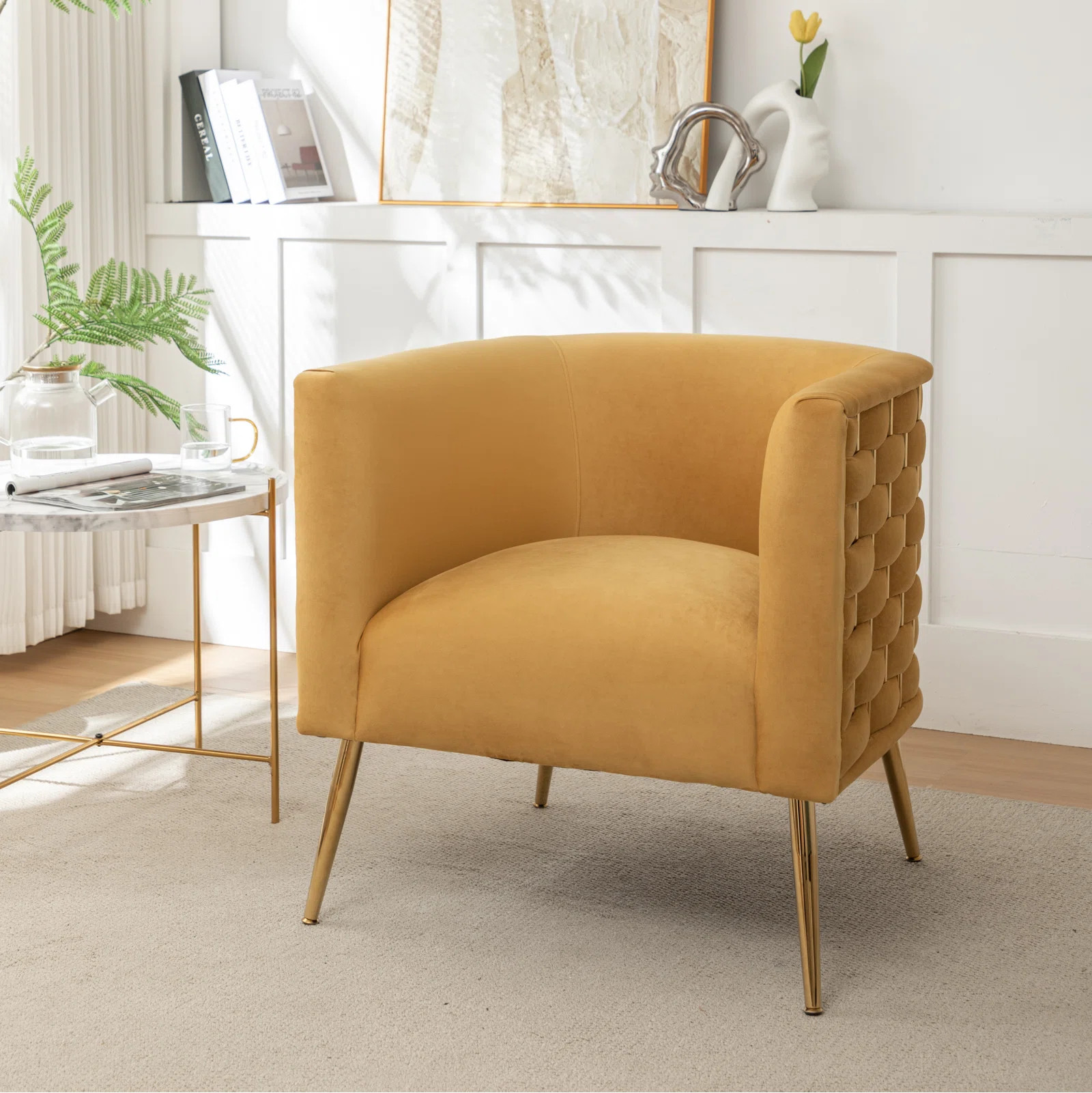 Cristen Velvet Barrel Chair | Wayfair North America