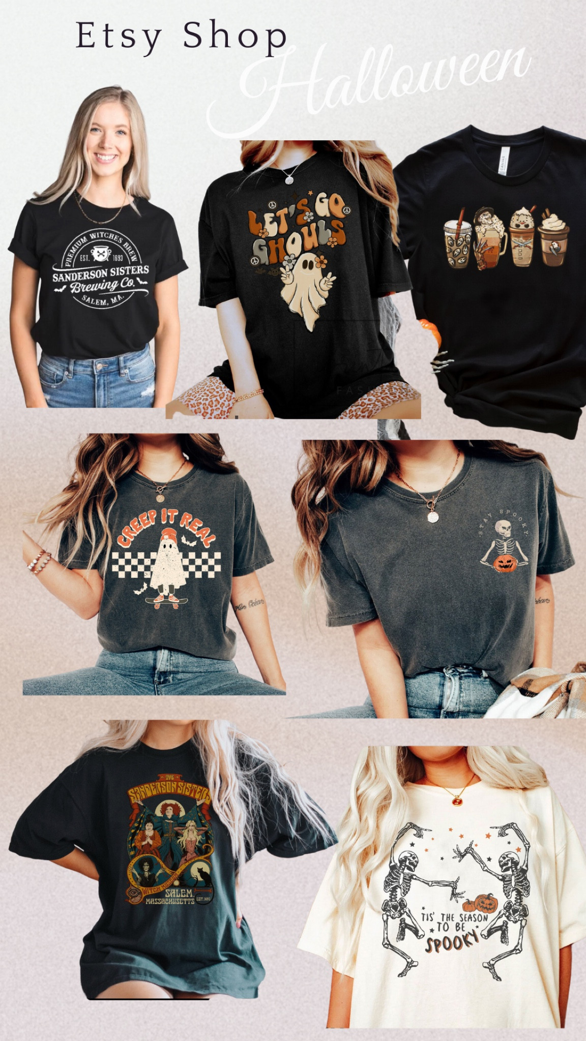 Halloween Shirts
Womens Halloween Shirts
Spooky Shirts
Skeleton 
Sanderson Sisters

#LTKSeasonal #LTKsalealert #LTKstyletip