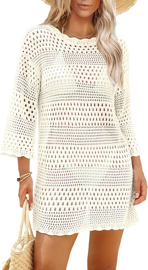 SAMPEEL Swimsuit Coverup for Women Beach Vacation Clothes Bathing Suit Cover Up Crochet Dresses S... | Amazon (US)
