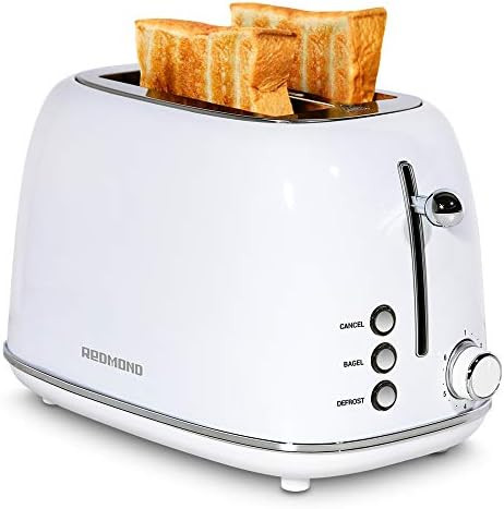REDMOND 2 Slice Toaster Retro Stainless Steel Toaster with Bagel, Cancel, Defrost Function and 6 ... | Amazon (US)