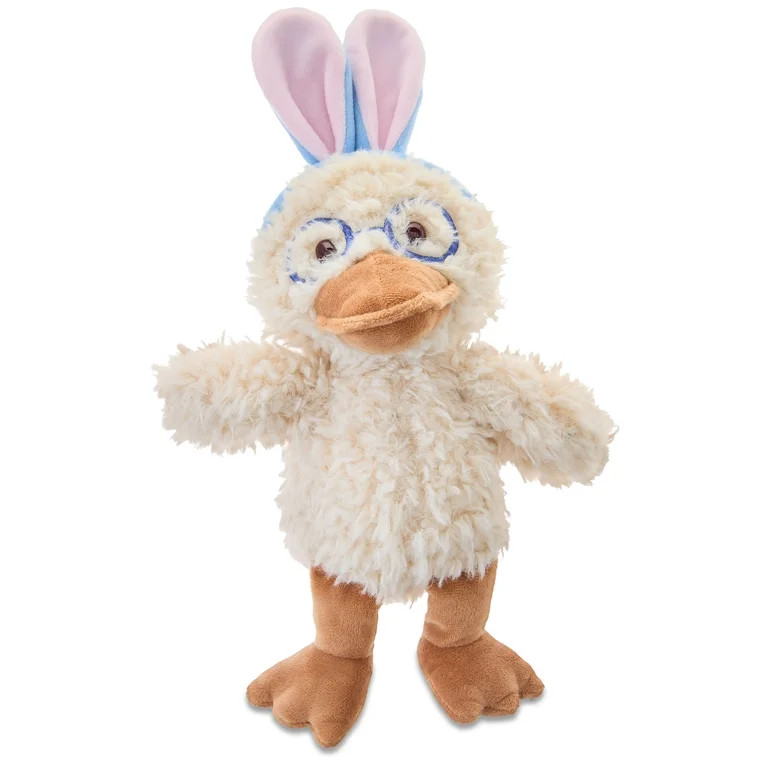 Medium Duck Plush with Bunny Ears and Glasses, Cream, 14", Easter by Way To Celebrate | Walmart (US)