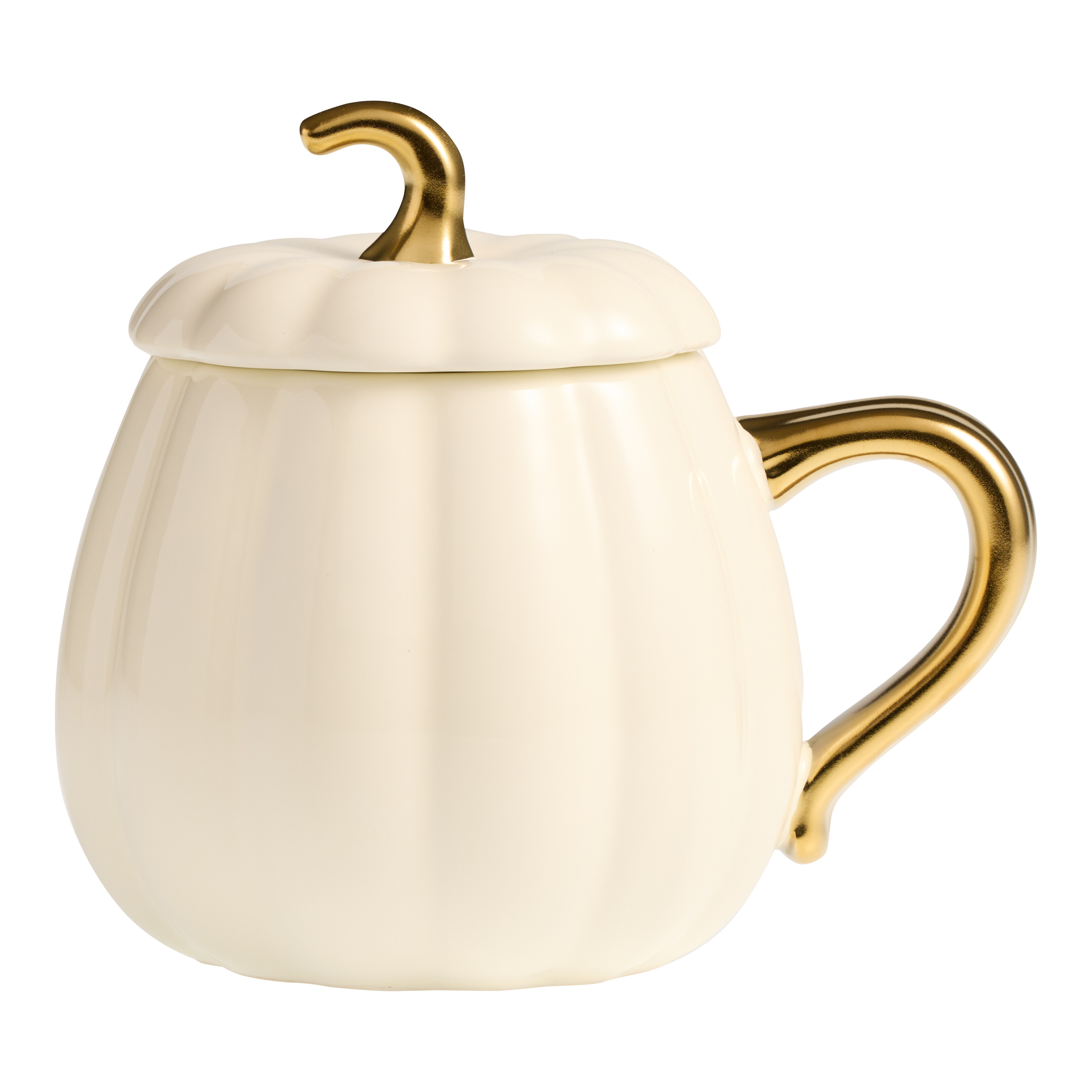 Pumpkin Figural Ceramic Mug with Lid | World Market