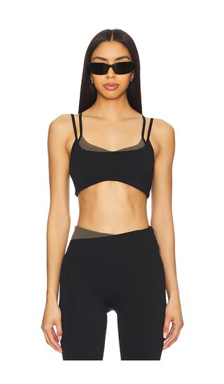 Distortion Sports Bra in Black & Tarmac | Revolve Clothing (Global)