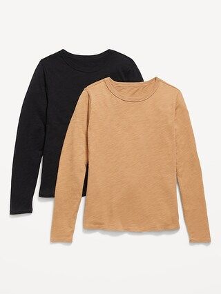 Long-Sleeve EveryWear Slub-Knit T-Shirt 2-Pack for Women | Old Navy (CA)