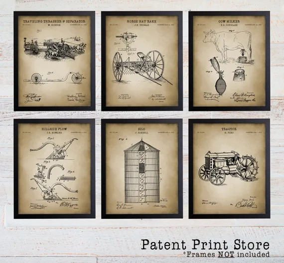 Farm Patent Prints. Patent Art. Farm Art. Farm Poster. Tractor Patent. Farming Art. Farm. Silo Pa... | Etsy (US)