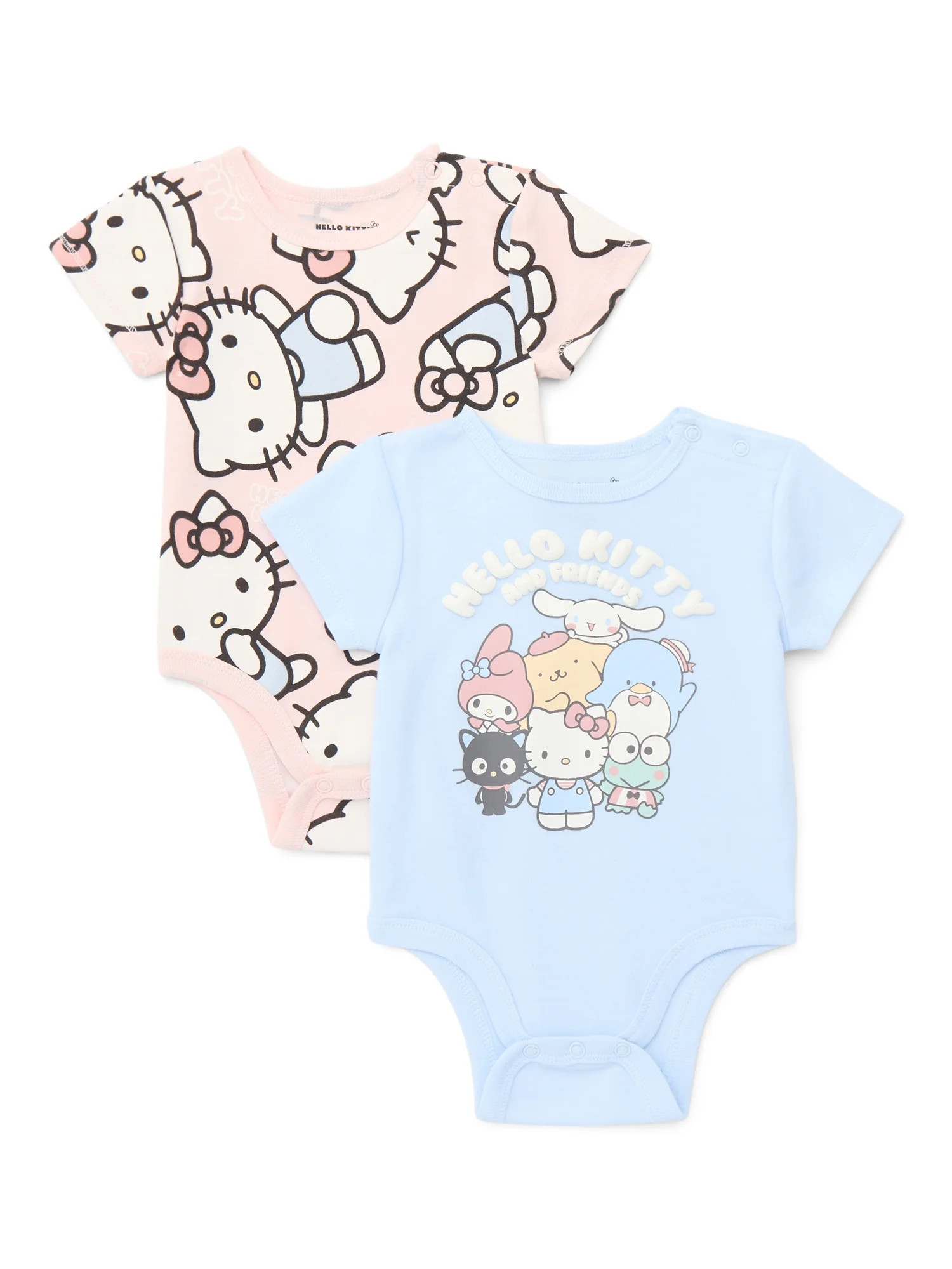 Hello Kitty Baby Boys or Girls Print One Piece Bodysuit, 2-Pack, Sizes 0/3M-24M | Walmart (US)