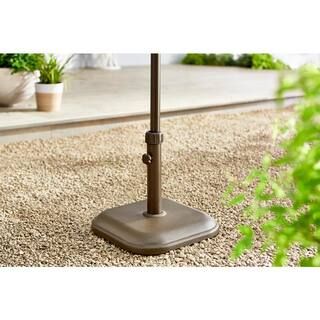 26 lbs. Concrete and Resin Patio Umbrella Base in Brown | The Home Depot
