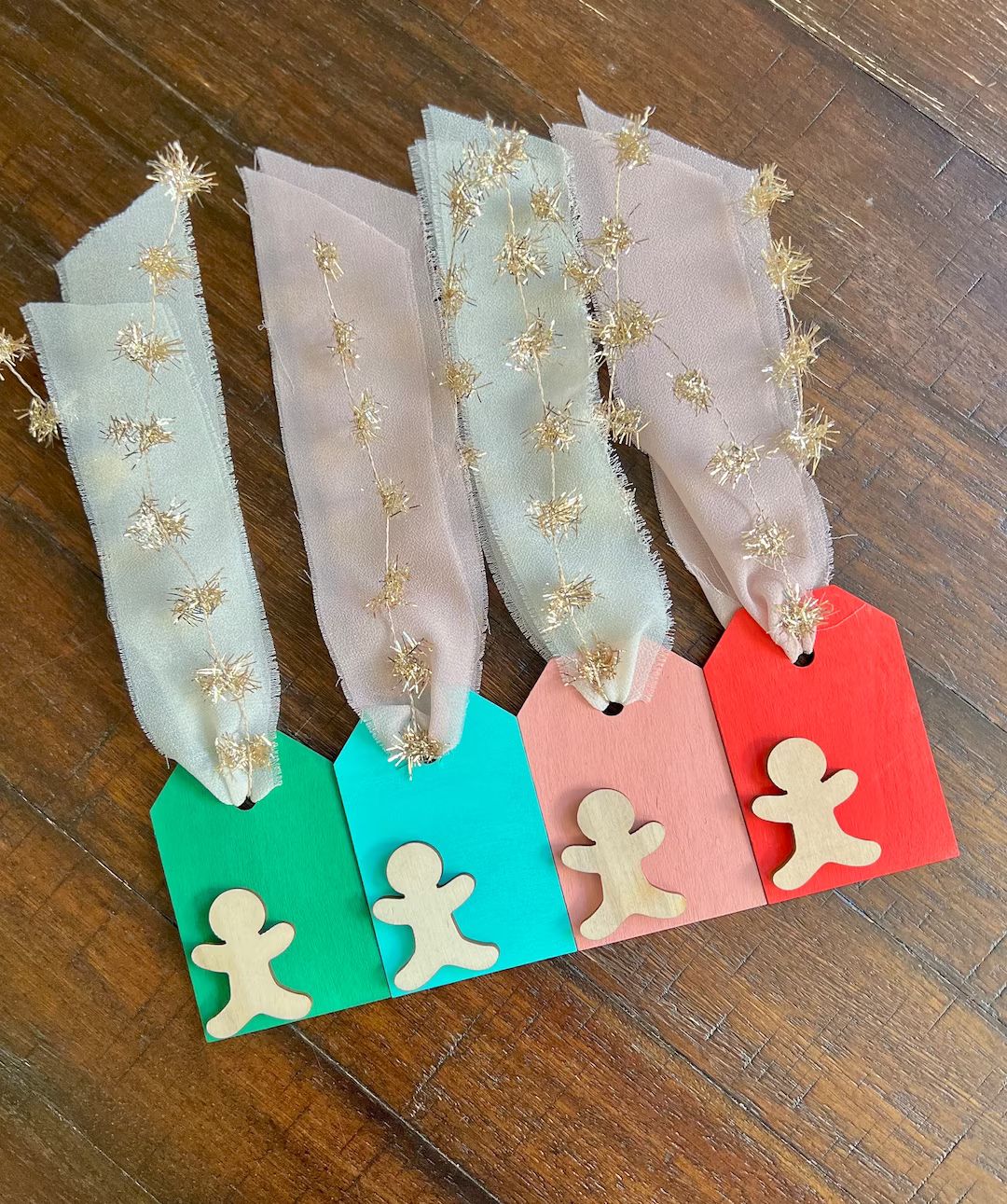 Gingerbread Man Christmas Gift Tags Gift Card Wooden Tags - Etsy | Etsy (US)