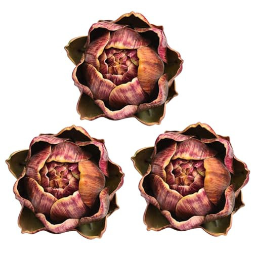 DKALIO Fake Artificial Artichoke, Vegetables Faux Plastic Artichoke, Decoration for Wedding Party Home Kitchen Artichokes Flower (Purple,Small,3) | Amazon (US)
