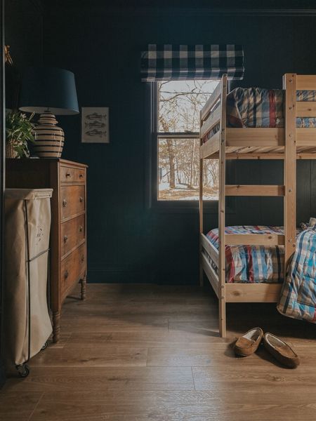 Spring refresh to the cabin bunk room with these llbean plaid comforters and nautical themed lamp! 

#homedecor #bedroom #bedding #kidsroom 

#LTKkids #LTKhome #LTKFind