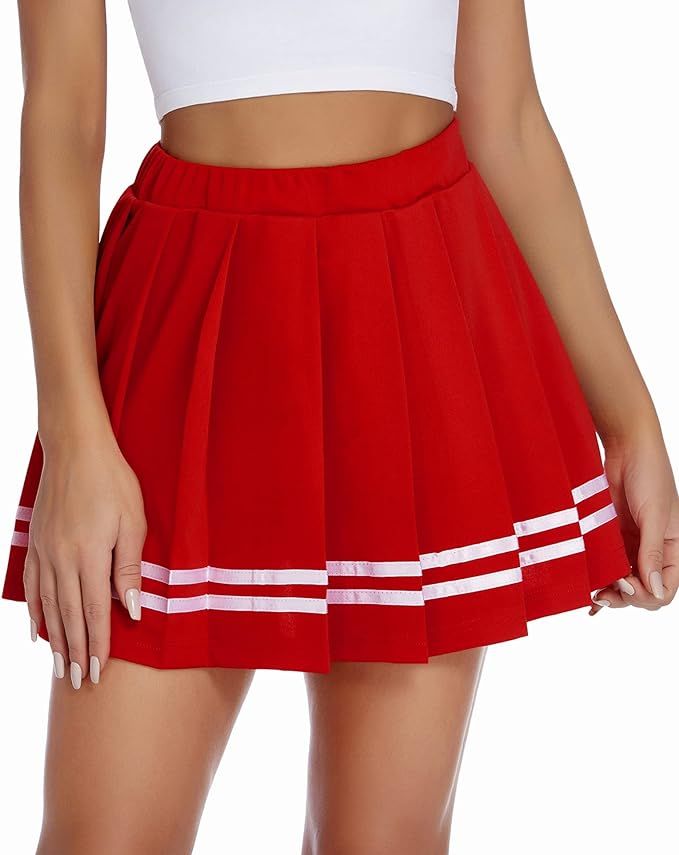 Avidlove Womens Pleated Skirt School Uniform Skirt Mini Skirt Pleated Cheer Skirt | Amazon (US)