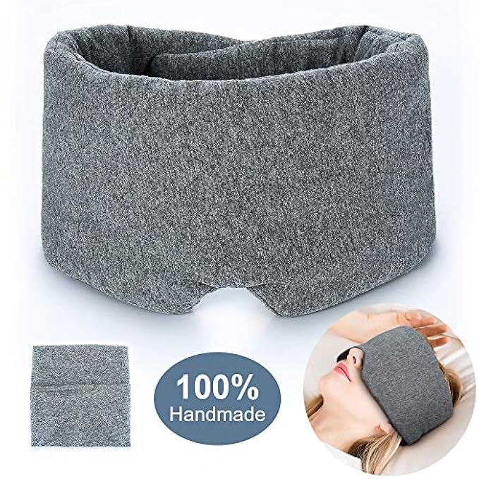 100% Handmade Cotton Sleep Mask Blackout - Comfortable and Breathable Eye Mask for Sleeping Adjustab | Amazon (US)