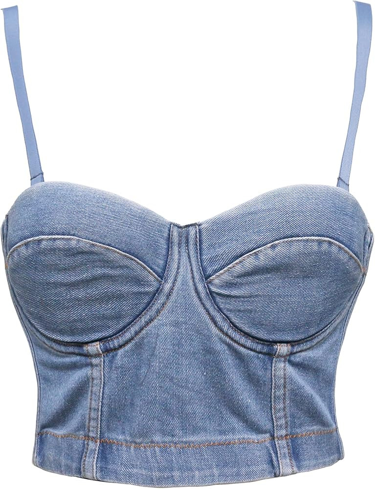 bslingerie® Madonna Style Metallic Studs Bustier Bra Corset Top | Amazon (US)