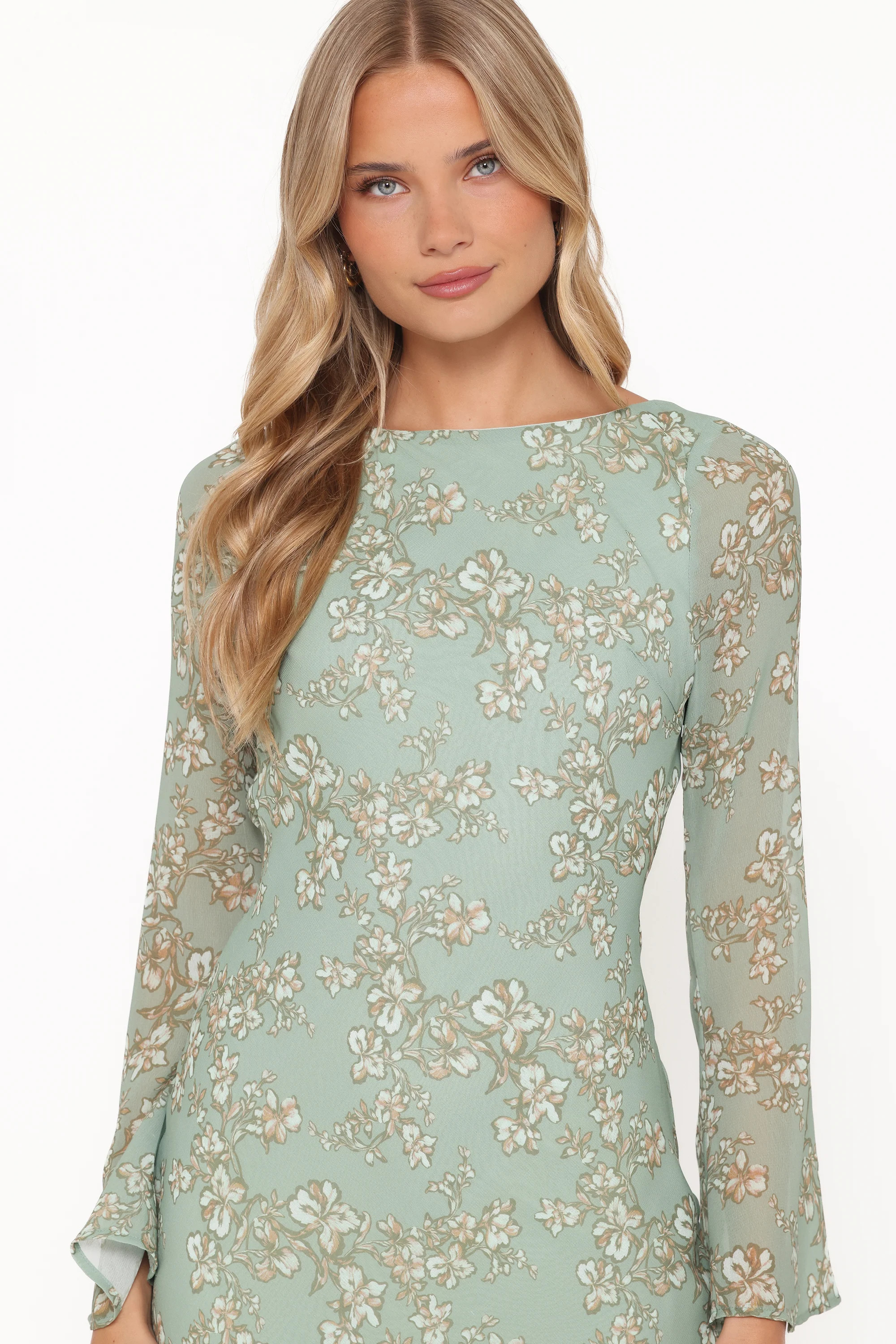Yolanda Long Sleeve Maxi Dress - Sage Green Floral | Petal & Pup (US)