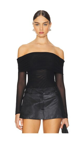 MAJORELLE Trey Bodysuit in Black. - size S | Revolve Clothing (Global)