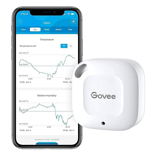 Govee Bluetooth Hygrometer Thermometer, Wireless Thermometer, Mini Humidity Sensor with Notificat... | Amazon (US)